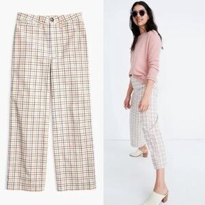 Madewell Plaid Wide-Leg Crop Hat Pants